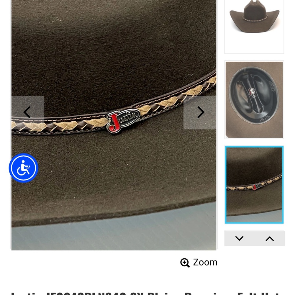 Justin Boots Chocolate Brown Cowboy Hat - Picture 3 of 9